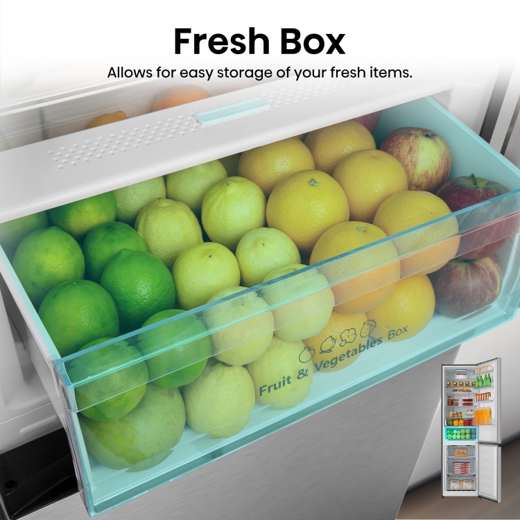 Hisense 336 Litre 60/40 Freestanding Fridge Freezer - Stainless Steel
