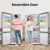 Refurbished Hisense RB645N4BIE Freestanding 495 Litre 60/40 Fridge Freezer Stainless Steel