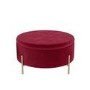 Large 80cm Round Pouffe with Storage in Red Velvet - Robyn 