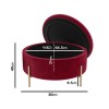 Large 80cm Round Pouffe with Storage in Red Velvet - Robyn 