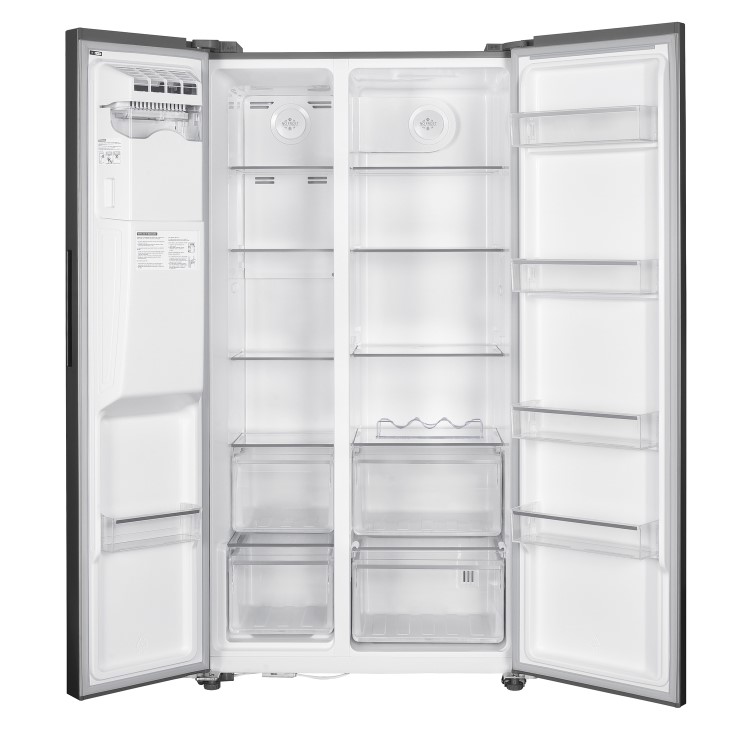 TCL 513 Litre Side-By-Side American Fridge Freezer with Water Dispenser - Black Stainless Steel