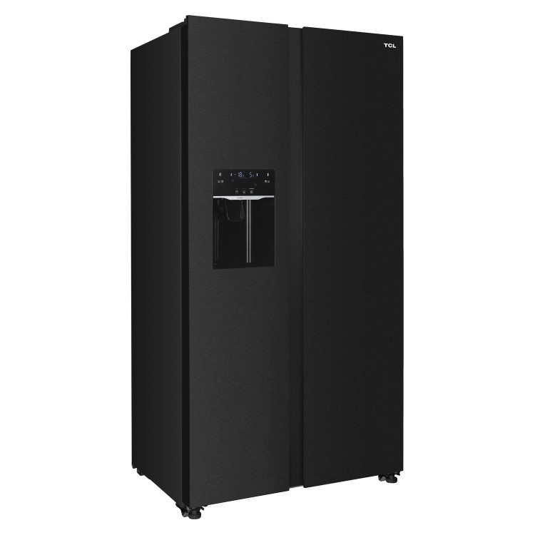 TCL 513 Litre Side-By-Side American Fridge Freezer with Water Dispenser - Black Stainless Steel