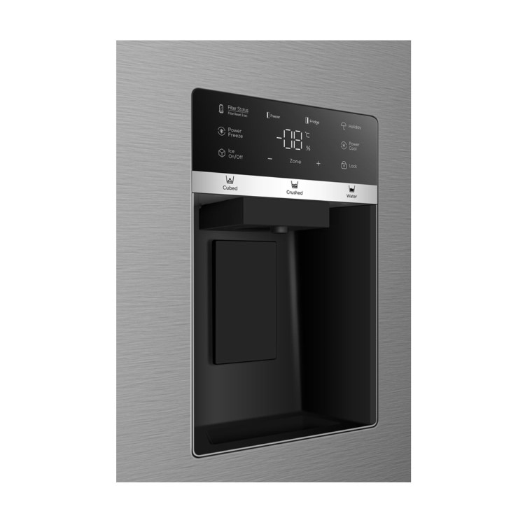 TCL 591 Litre Side by Side American Fridge Freezer - Stainless Steel