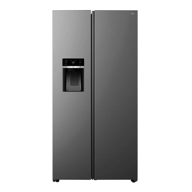 TCL 591 Litre Side by Side American Fridge Freezer - Stainless Steel