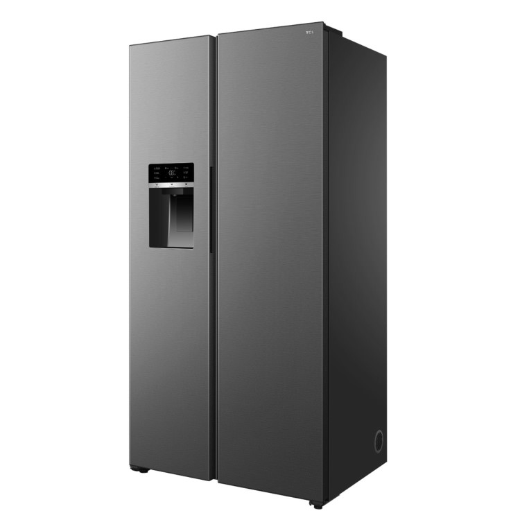 TCL 591 Litre Side by Side American Fridge Freezer - Stainless Steel