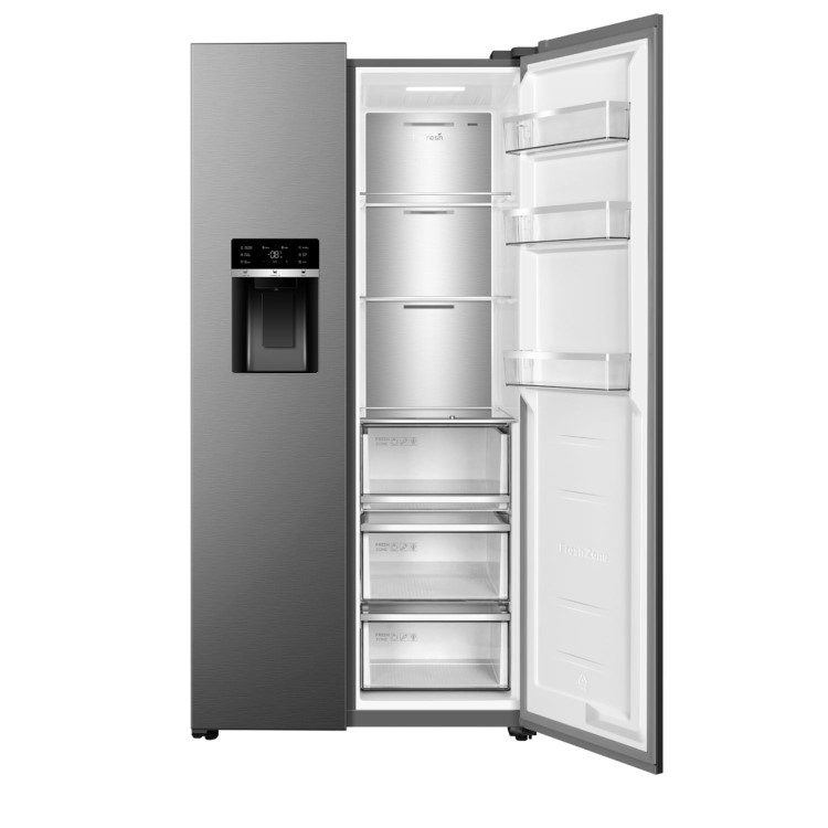 TCL 591 Litre Side by Side American Fridge Freezer - Stainless Steel