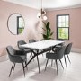 Large White Gloss Modern Dining Table - Seats 6 - Rochelle