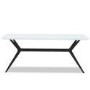 Large White Gloss Modern Dining Table - Seats 6 - Rochelle