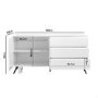 Large White High Gloss Sideboard with Drawers - Rochelle