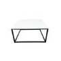 Small Square White Gloss Coffee Table with Black Metal Legs - Rochelle