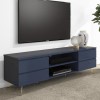 Wide Blue TV Stand with Storage - TV&#39;s up to 77&quot; - Rochelle