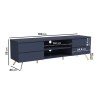 Wide Blue TV Stand with Storage - TV&#39;s up to 77&quot; - Rochelle