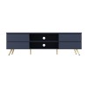 Wide Blue TV Stand with Storage - TV&#39;s up to 77&quot; - Rochelle