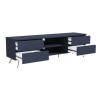 Wide Blue TV Stand with Storage - TV&#39;s up to 77&quot; - Rochelle