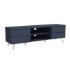 Wide Blue TV Stand with Storage - TV&#39;s up to 77&quot; - Rochelle