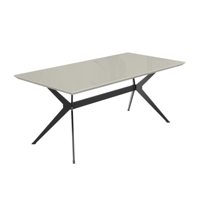 Large Taupe Gloss Dining Table - Seats 6 - Rochelle