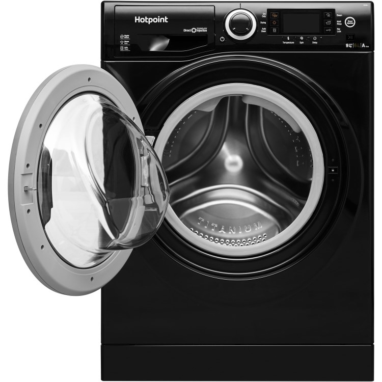 HOTPOINT RD966JKD 9kg Wash 6kg Dry 1600rpm Freestanding Washer Dryer - Black