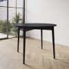Small Round Black Folding Drop Leaf Dining Table - Seats 2-4 - Rudy