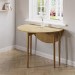 Small Round Oak Folding Drop Leaf Dining Table - Seats 2-4 - Rudy