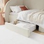 Cream Single Bed Frame with Storage and Curved Headboard - Reagan
