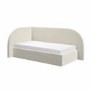 Cream Single Bed Frame with Storage and Curved Headboard - Reagan