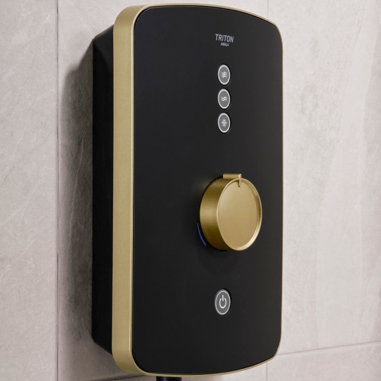 ONLY OPENED - Triton Amala Metallic 8.5kW Brushed Brass Electric Shower