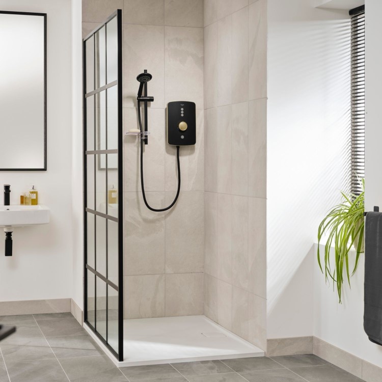ONLY OPENED - Triton Amala Metallic 8.5kW Brushed Brass Electric Shower