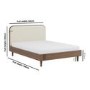 Walnut Double Wooden Bed Frame With Upholstered Curved Headboard - Reece