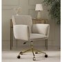 Beige Chenille Swivel Office Chair - Reed 