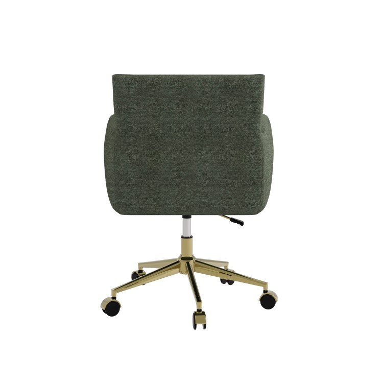 Green Chenille Swivel Office Chair - Reed 