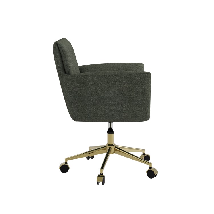 Green Chenille Swivel Office Chair - Reed 