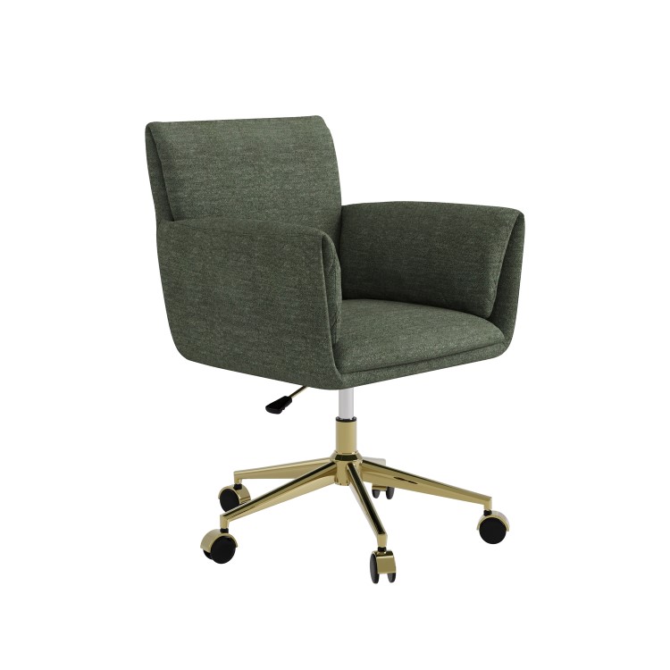 Green Chenille Swivel Office Chair - Reed 