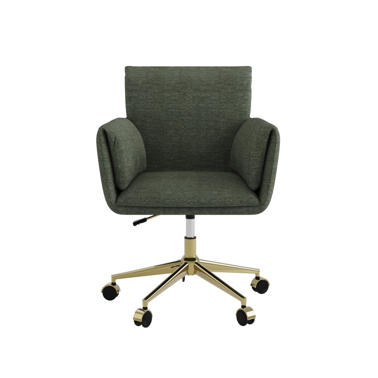 Green Chenille Swivel Office Chair - Reed 