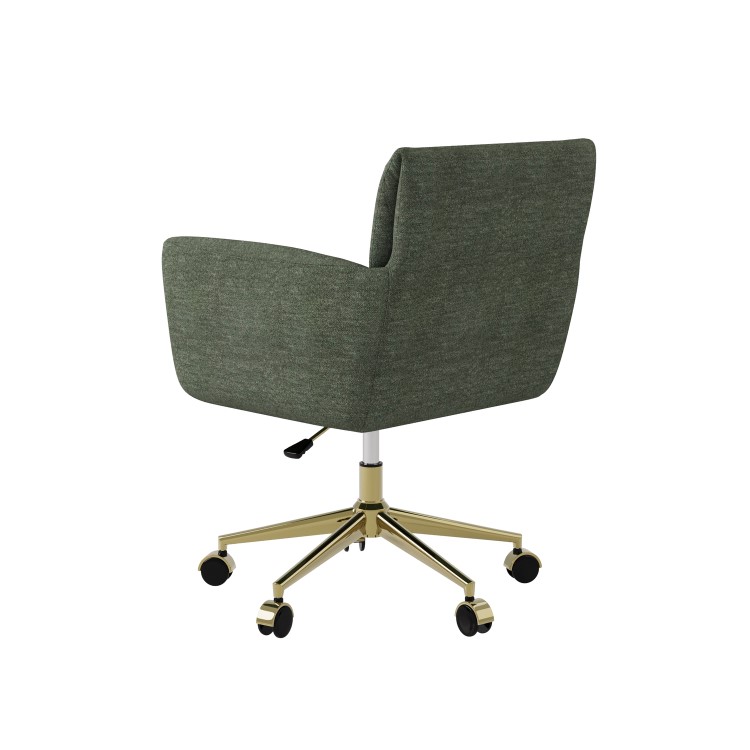Green Chenille Swivel Office Chair - Reed 