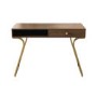 Wooden Desk with Storage Drawer and Brass Legs - Reed