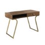 Wooden Desk with Storage Drawer and Brass Legs - Reed