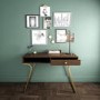 Wooden Desk with Storage Drawer and Brass Legs - Reed