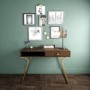 Wooden Desk with Storage Drawer and Brass Legs - Reed