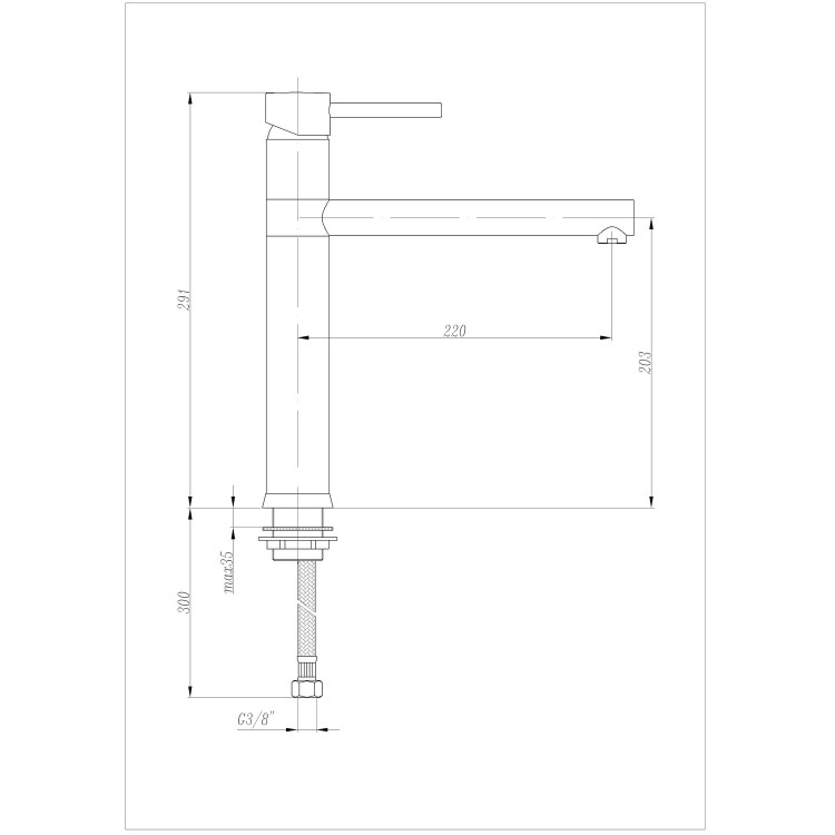 Taylor & Moore REGALBLACK Black and Chrome Single Lever Kitchen Mixer Tap