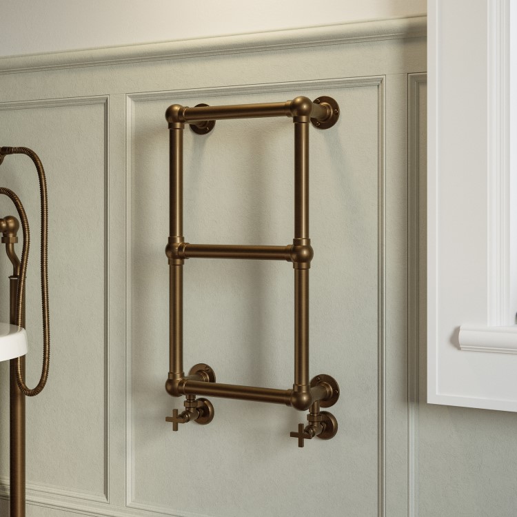 Bronze Vertical Traditional Towel Radiator 700 x 400mm - Regent