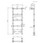 Brass Vertical Traditional Towel Rail Radiator 1200 x 479mm - Regent