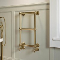 GRADE A1 - Brass Vertical Traditional Towel Radiator 700 x 400mm - Regent