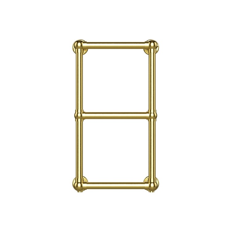 GRADE A1 - Brass Vertical Traditional Towel Radiator 700 x 400mm - Regent