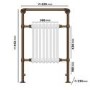 White and Bronze Traditional Column Radiator with Towel Rail 952 x 659mm - Regent