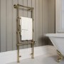ONLY OPENED - Brass Vertical Electric Towel Radiator 1200 x 479mm - Regent