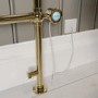 ONLY OPENED - Brass Vertical Electric Towel Radiator 1200 x 479mm - Regent