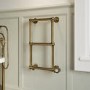 GRADE A1 - Brass Vertical Traditional Electric Towel Radiator 700 x 400mm - Regent