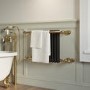 Black and Brass Traditional Column Radiator with Towel Rail 510 x 740mm - Regent