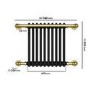 Black and Brass Traditional Column Radiator with Towel Rail 510 x 740mm - Regent