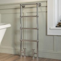 Chrome Vertical Traditional Towel Rail Radiator 1200 x 479mm - Regent